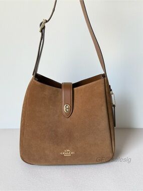 NWT Coach Hadley Convertible Crossbody & shoulder Bag Suede Sienna Brown CW004